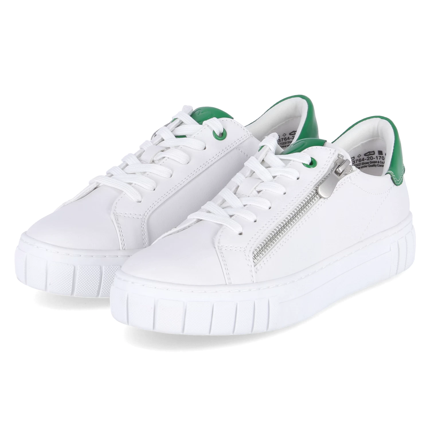Marco Tozzi Low Sneaker - White/green