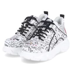 Buffalo Low Sneaker CLD CORIN GRAFFITI - White/black