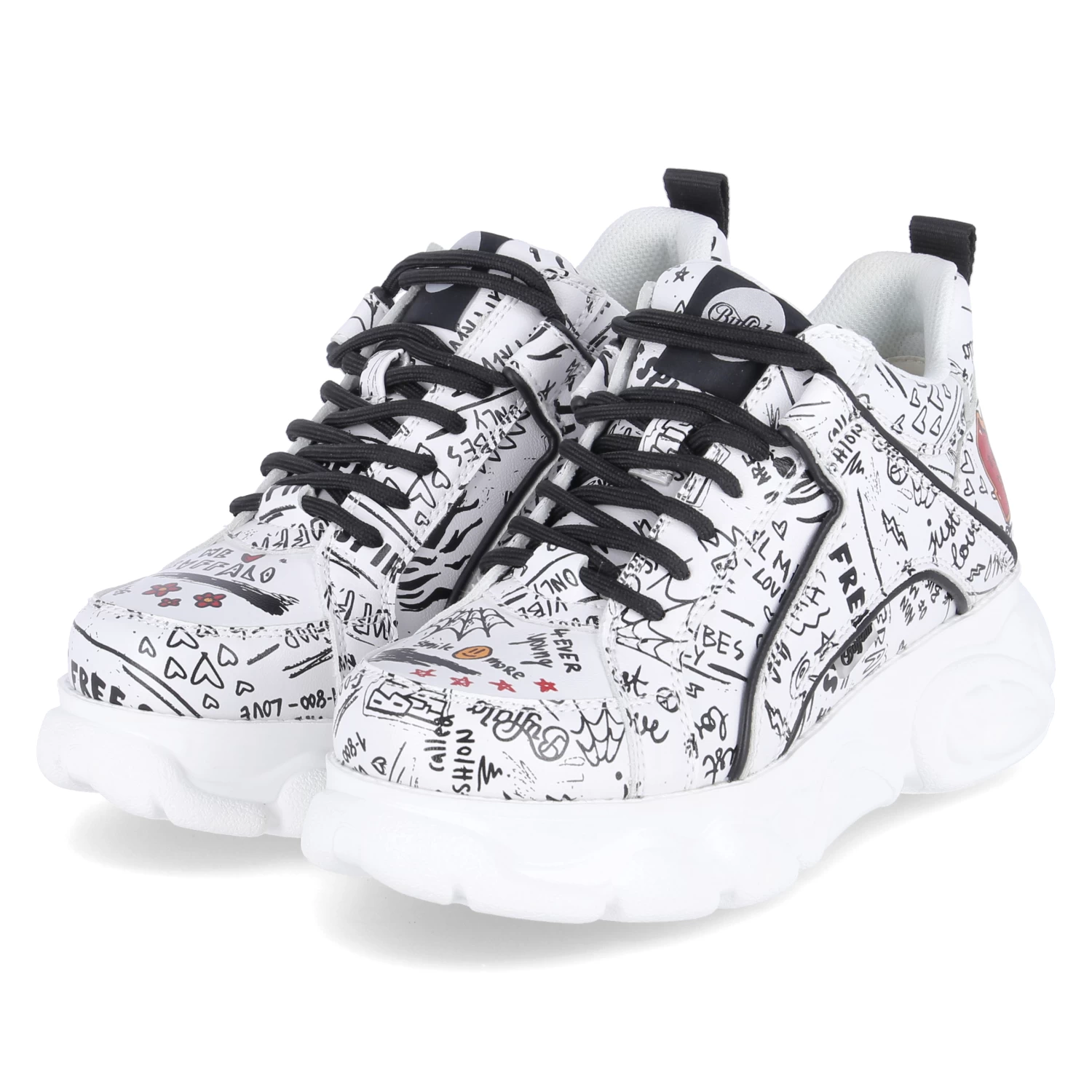 Buffalo Low Sneaker CLD CORIN GRAFFITI - White/black