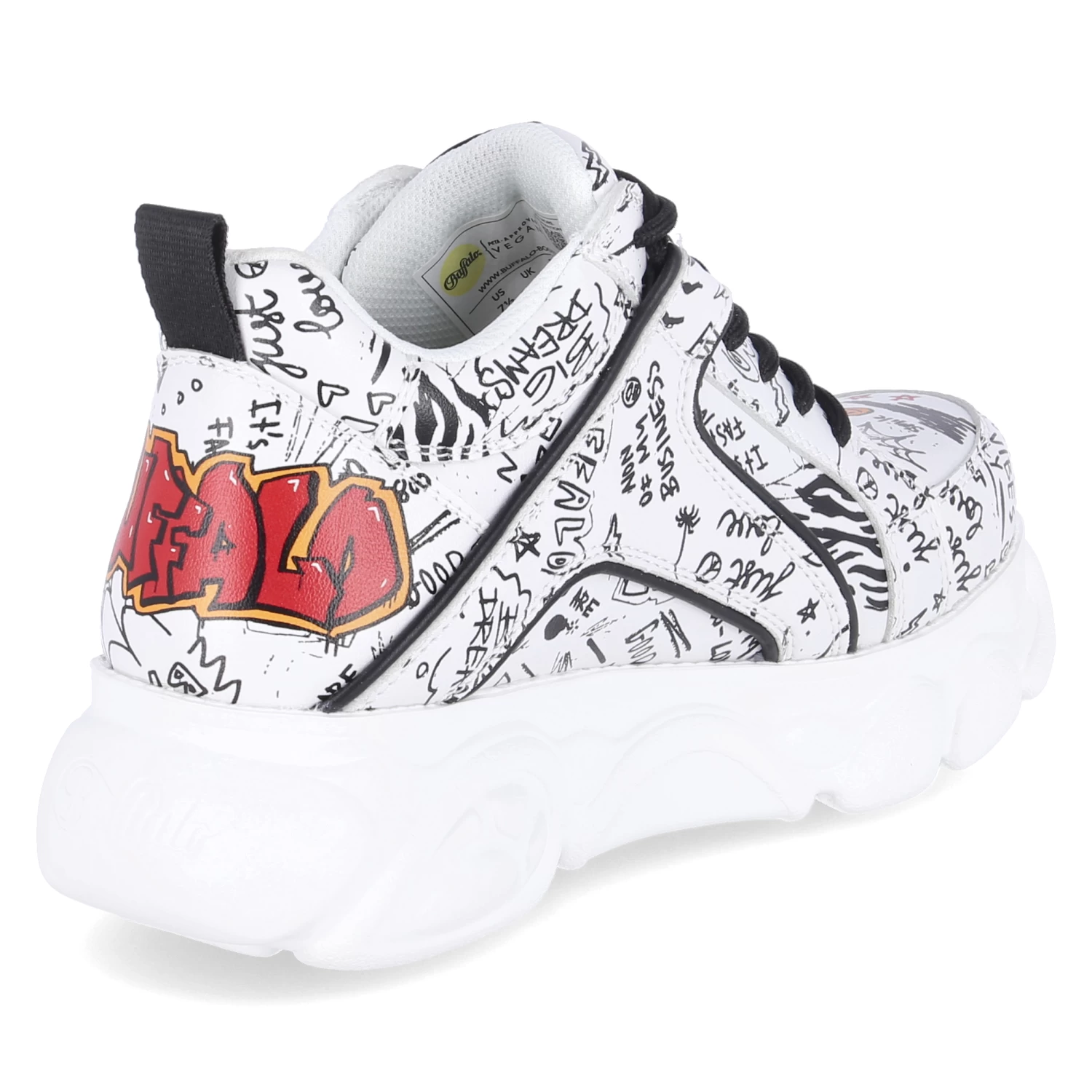 Buffalo Low Sneaker CLD CORIN GRAFFITI - White/black – Bild 4
