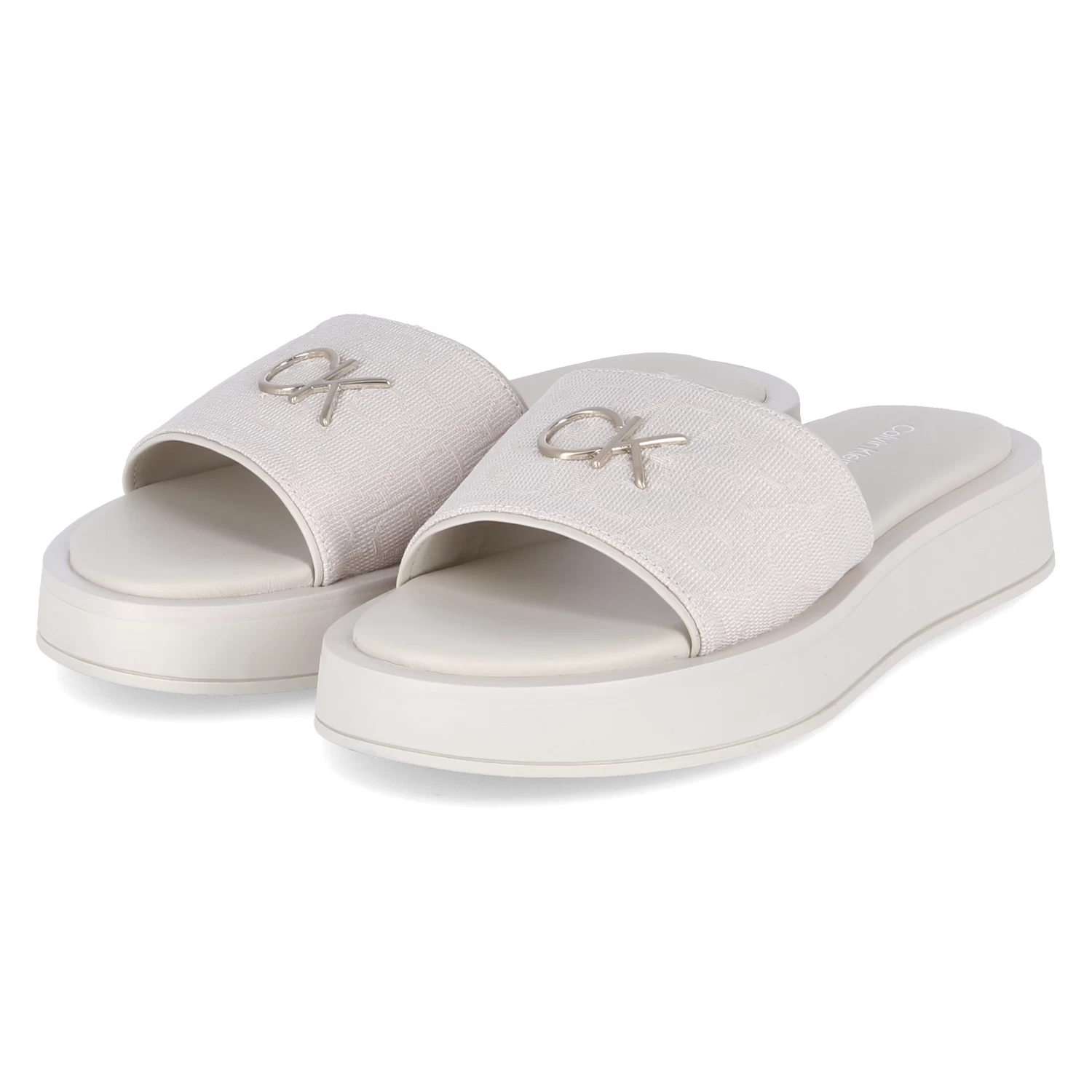 Calvin Klein Pantoletten DRESS FLATFORM - Natural Mono