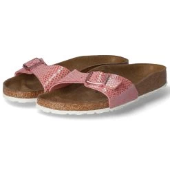 Birkenstock Pantoletten MADRID - Shiny Snake Rose