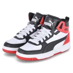 Puma High Sneaker REBOUND JOY JR - White - Black - High Risk Red